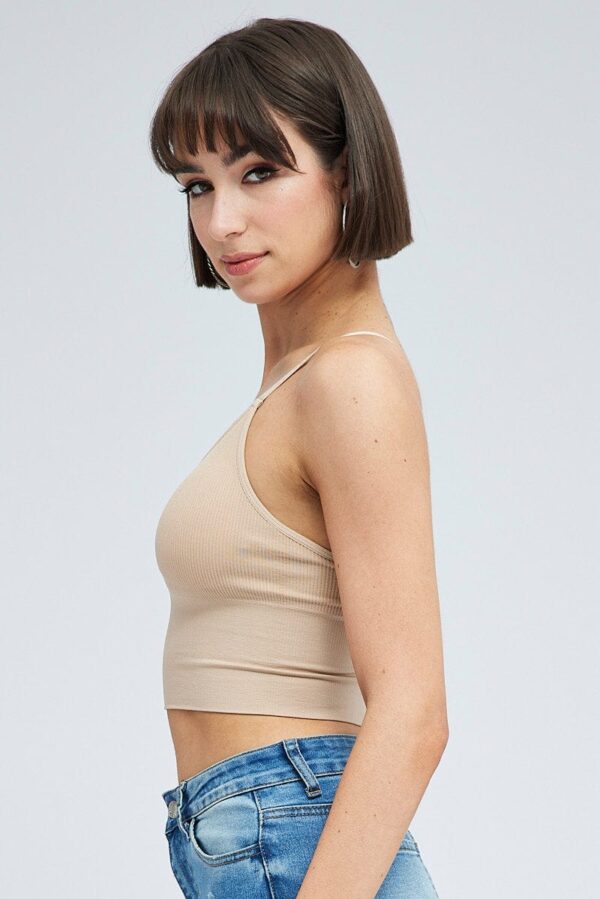 Beige Crop Singlet Top Seamless - Image 4