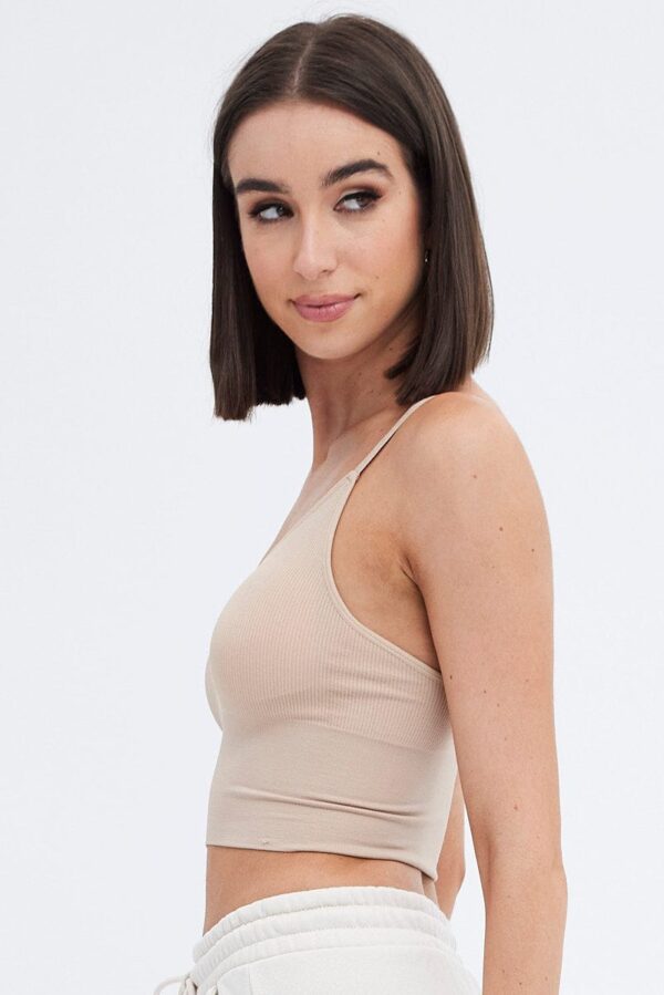 Beige Crop Singlet Top Seamless - Image 4
