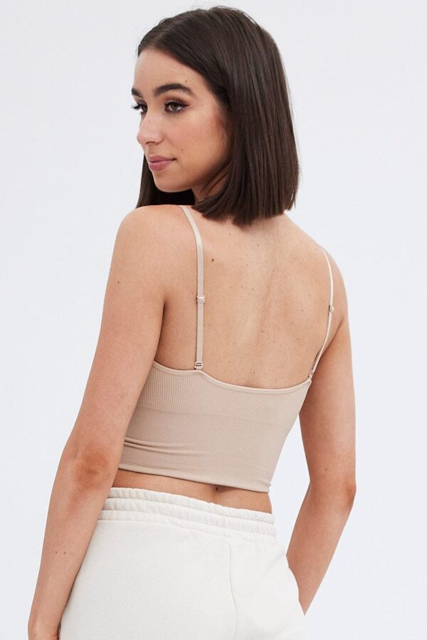 Beige Crop Singlet Top Seamless - Image 5